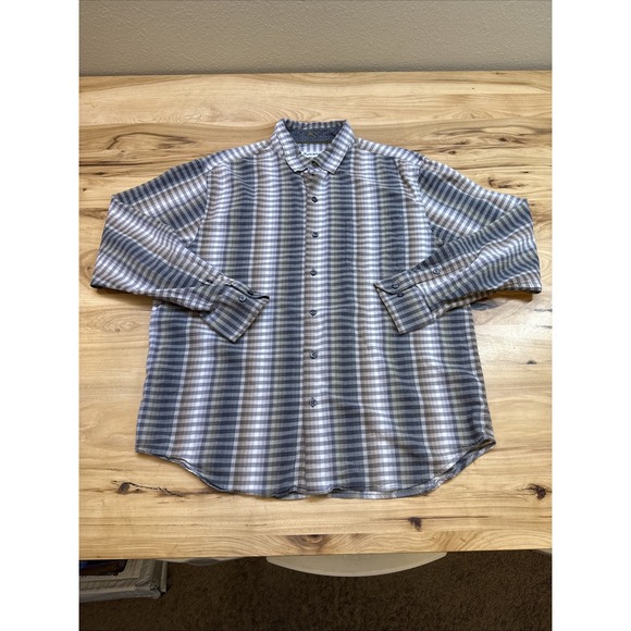 Tommy Bahama Other - Tommy Bahama Men's Large Plaid Long Sleeve Button Down Shirt Cotton Silk Blend